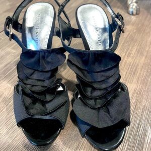 Kelly & Katie Elegant Black Ruffle heels
